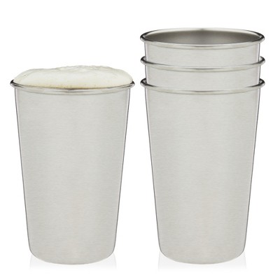 16oz Single Wall Stainless Steel Cups / Pint Glasses, set of 4 - Pittsford  Outfitters