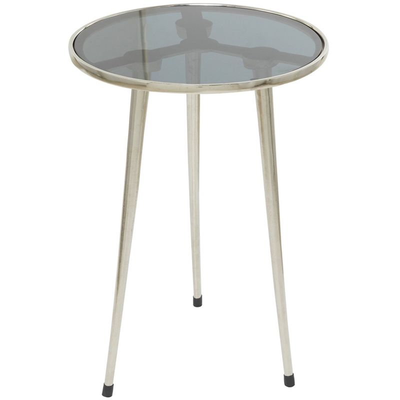 Contemporary Metal and Glass Accent Table with Tripod Base - Olivia & May, 5 of 6
