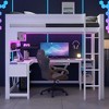 Polibi Full Size Gaming Loft Bed with Desk, Shelves, Outlets, USB Ports & 7-Color LED Light Strip - 3 of 4