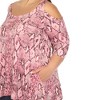 Plus Size Snake Print Cold Shoulder Tunic - 4 of 4