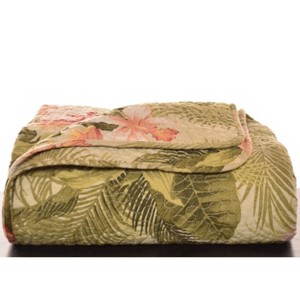 50"x70" Tropical Orchid Reversible Throw Blanket Palm Green - Tommy Bahama - 1 of 4