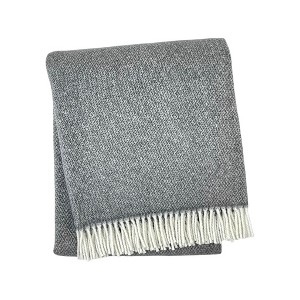 HomeRoots 55" X 70" Dark Gray And White Cotton Blend Woven Herringbone Plush Throw Blanket with Fringe - 1 of 4