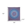 HomeRoots 92" X 84" Navy Blue Blue And Purple Mandala Cotton Hanging Tapestry - 3 of 4