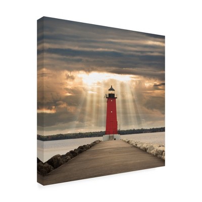 Trademark Fine Art -Monte Nagler 'Manistique Lighthouse Michigan Color' Canvas Art