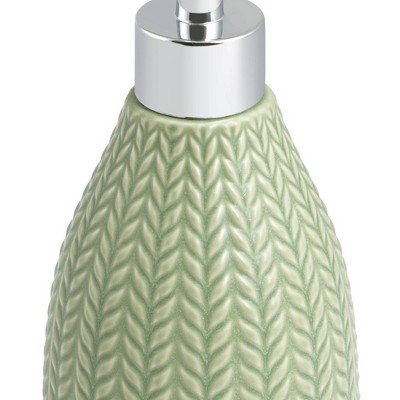 Sage Green Ceramic Lotion Pump with Chrome Finish