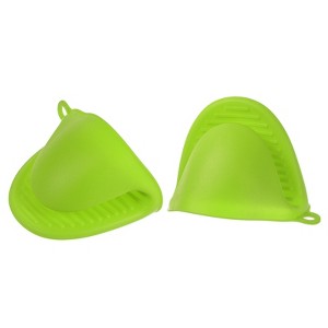 Unique Bargains Silicone Thickened Heat Resistant Anti-Slip Waterproof Oven Mitts  Red 2 Pcs - 1 of 4