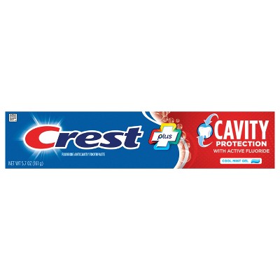 Crest Plus Cavity Protection Toothpaste Gel, Cool Mint, 5.7 oz