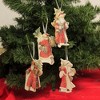 5.0 Inch Traditional Santa Ornaments S/4 Woodland Dummy Boards Tree Ornaments - 3 of 3
