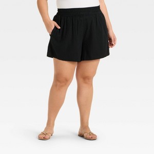 Women's High-Rise Linen Pull-On Shorts - Ava & Viv™ - 1 of 3