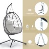 Egg Chair with Stand Indoor Outdoor Swing Chair Patio Wicker Hanging Egg Chair - 3 of 4