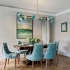 LLHZSY 8-Light Sputnik Sphere Chandelier with Gradient Blue Glass Globes Shape-55 9/10" - 3 of 4