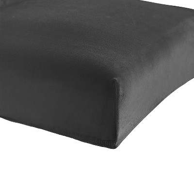 Charcoal Stretch Velvet Short Dining Chair Cover Set