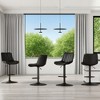 MAYEERTY Black Swivel Adjustable Bar Stools Set of 2, Industrial PU Leather with Back Support for Kitchen Island - 3 of 4