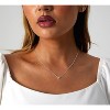 14K Gold Plated Solitaire Pendant Necklace - Round CZ Diamond Choker for Women - 4 of 4