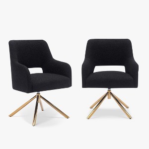 WestinTrends Genevieve Mid-Century Modern Upholstered Boucle Swivel Accent Chair (Set of 2) - 1 of 4