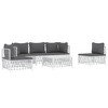 vidaXL Garden Lounge Set White with Dark Grey Cushions - 3 of 4
