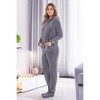ADR Women's Plush Fleece One Piece Hooded Footed Zipper Pajamas, Soft Adult Jumpsuit PJs with Hood - 2 of 4