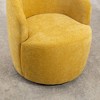 Chenille Fabric Swivel Accent Armchair Barrel Chair With Black Powder Coating Metal Ring,Ivory - 2 of 3