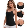 INSPIRE CHIC Women's Spaghetti Straps Camisole with Padded Comfortable Long U-Neck Wrinkled Tank Top - 3 of 4
