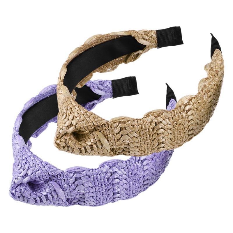 Unique Bargains Women's Wide Knotted Headband 1.77" Wide 2 Pcs, 1 of 7