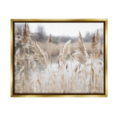 Stupell Industries Rural Pampas Grass Reeds Lakeside Pond MarshFloater Canvas Wall Art