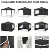 SUGIFT 10 x 10ft Canopy Tent with 4 Removable Sidewalls, Outdoor Party Wedding Gazebo Heavy Duty Tent for Backyard Patio BBQ, Black - 2 of 4