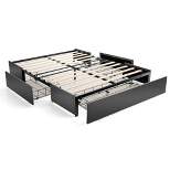 Costway Platform Bed Frame with 3 Storage Drawers Mattress Foundation Grey