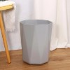 LunaLulinlk 5 Gallon Geometric Silver Trash Can, Plastic Office Trash Can - 2 of 4