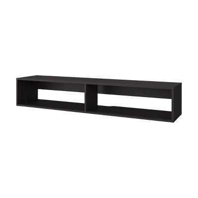 Syemin TV Stands and Consoles Sleek Floating Media Rack Melamine Wengue Suits Contemporary Living Rooms Adds Warm Rich Vibe, Brown, 65"*18"*4"