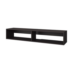 Syemin TV Stands and Consoles Sleek Floating Media Rack Melamine Wengue Suits Contemporary Living Rooms Adds Warm Rich Vibe, Brown, 65"*18"*4" - 1 of 4