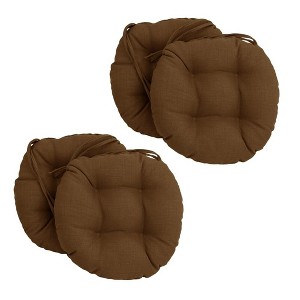 Blazing Needles, 16-inch Spun Polyester Solid Outdoor Round Tufted Chair Cushions (Set of 4) - 1 of 1