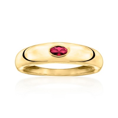 Pure Collection by Ross-Simons 0.20 Carat Oval Lab-Grown Ruby Ring in 18kt Gold Vermeil