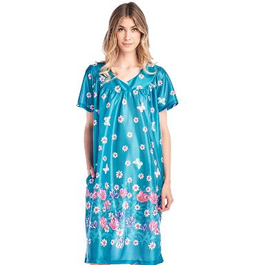 casual muumuu dress Soleil Alert Striped Muumuu Dress