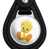 Looney Tunes Cute Tweety Black Leather Keychain - 3 of 4