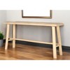 HomeRoots 66" Light Brown Solid Wood Trestle Console Table - 2 of 4