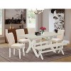 HomeStock 6-Pc Rectangle Natural Oak Finish Solid Wood Top Dining Table with 1-Bench, 4-Chairs - 2 of 4