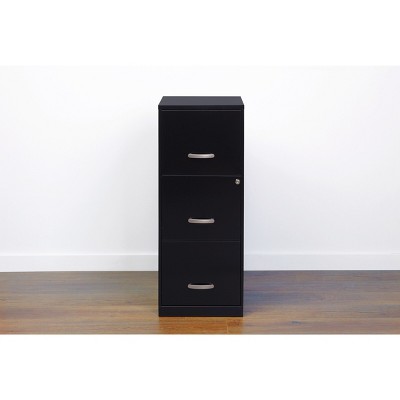 Black Vertical 3-Drawer Lockable Steel File Cabinet