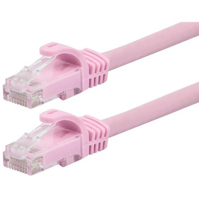 Monoprice Cat6 Ethernet Patch Cable - 0.5 Feet - Pink | Network Internet Cord - RJ45, Stranded, 550Mhz, UTP, Pure Bare Copper Wire, 24AWG - Flexboot