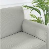 Home Mart Goods 3-Piece Set Silver 4-Way Stretch Ruffled Skirt Slipcover Sofa Loveseat & Armchair Cover Protector - 3 of 3