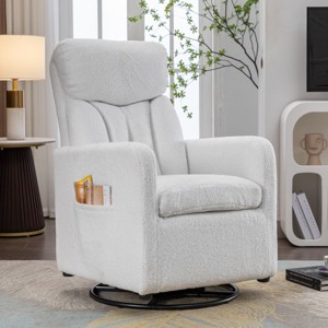 Swivel Rocker Recliner Single Rotating Sofa Chair,Linen Swivel Chair Couch,Swivel Armchair With Pocket Soft Swivel Nursery Chair-Maison Boucle - 1 of 4