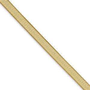 Black Bow Jewelry 4mm, 14k Yellow Gold, Solid Herringbone Chain Necklace - 1 of 4