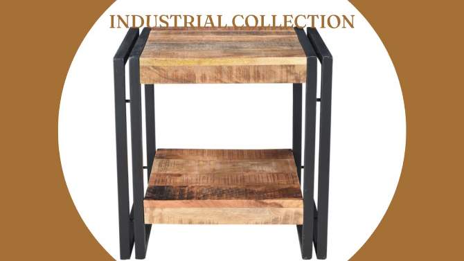 Handcrafted Reclaimed Wood Side Table Natural - Timbergir, 2 of 7, play video