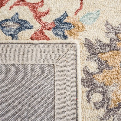 Ivory Floral Hand-Tufted Wool Area Rug, 3' x 5'