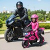 Costway 6V Kids Motorcycle with Music, Horn, Detachable Training Wheels & LED Headlights Pink/Red/Navy/White - 4 of 4