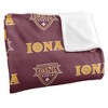 Iona College Logo Pattern Silky Touch Blanket White 50x60 - 3 of 4