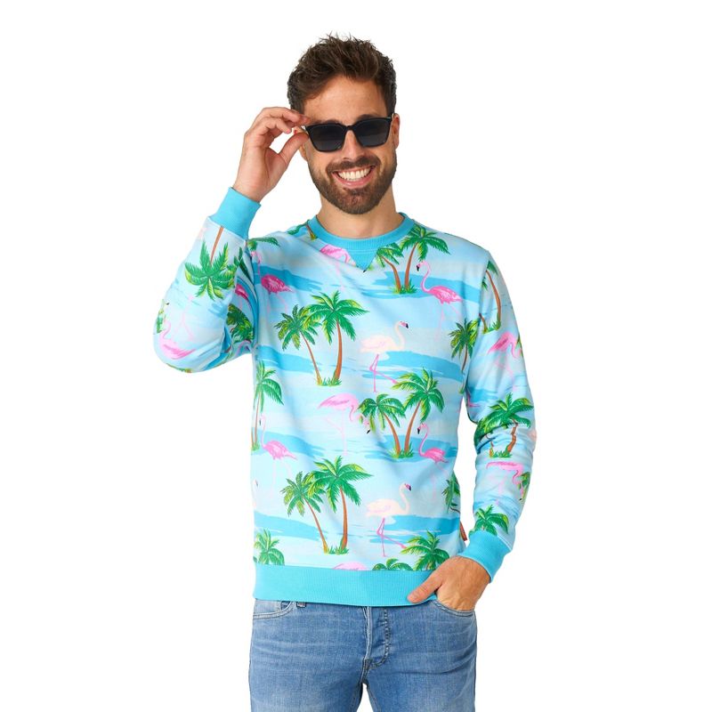 OppoSuits Men's Sweater - Flaminguy - Multicolor, 1 of 4