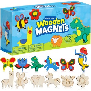 Joyfy 12 Pcs Wooden Painting Kits For Kids, Spring Wood Paint Kit, Ideal Arts & Crafts Birthday Easter Gifts for Boys Girls Age 6 + - 1 of 4