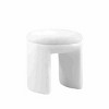 GlasFlength Accent Chairs Sofa Stool Footstool Vanity Stool Makeup Armless Chair Lazy Chair for Living Room, White, 18"*18"*19.5" - 2 of 4