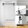 SMARTSTANDARD Interior Bifold Sliding Barn Door Hardware Kit, Heavy Duty Side Mounted Track for Double Doors with J-Shape Hangers (Door Not Included) - 3 of 4