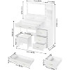 Coucheta White Makeup Vanity Desk with LED Mirror - 10 Bulbs, 3-Tier Shelves, 4 Drawers & 3 Lighting Modes, Dressing Table for Bedroom - 2 of 4